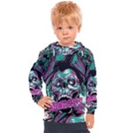 Anarchy Skull And Birds Kids  Hooded Pullover