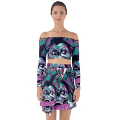 Off Shoulder Top with Skirt Set 