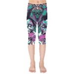 Anarchy Skull And Birds Kids  Capri Leggings 