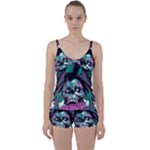 Anarchy Skull And Birds Tie Front Two Piece Tankini