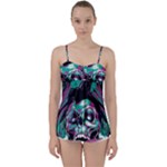 Anarchy Skull And Birds Babydoll Tankini Top