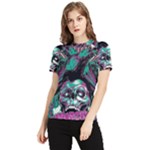 Anarchy Skull And Birds Women s Short Sleeve Rash Guard