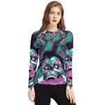 Anarchy Skull And Birds Women s Long Sleeve Rash Guard