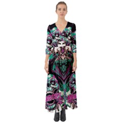 Button Up Boho Maxi Dress 