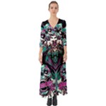 Anarchy Skull And Birds Button Up Boho Maxi Dress