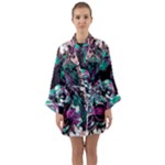 Anarchy Skull And Birds Long Sleeve Satin Kimono