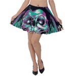 Anarchy Skull And Birds Velvet Skater Skirt
