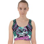 Anarchy Skull And Birds Velvet Racer Back Crop Top