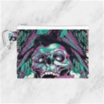 Anarchy Skull And Birds Canvas Cosmetic Bag (Medium)