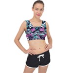 Anarchy Skull And Birds V-Back Sports Bra