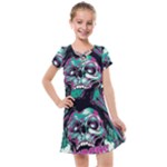 Anarchy Skull And Birds Kids  Cross Web Dress