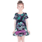 Anarchy Skull And Birds Kids  Simple Cotton Dress