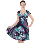 Anarchy Skull And Birds Cap Sleeve Midi Dress