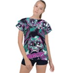 Anarchy Skull And Birds Ruffle Collar Chiffon Blouse