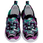 Anarchy Skull And Birds Kids  Velcro No Lace Shoes