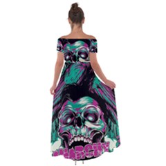 Off Shoulder Open Front Chiffon Dress 