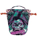 Anarchy Skull And Birds Drawstring Bucket Bag