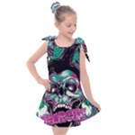 Anarchy Skull And Birds Kids  Tie Up Tunic Dress