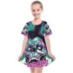 Anarchy Skull And Birds Kids  Smock Dress