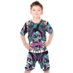 Anarchy Skull And Birds Kids  T-Shirt and Shorts Set