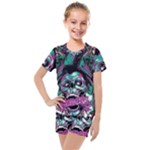 Anarchy Skull And Birds Kids  Mesh T-Shirt and Shorts Set