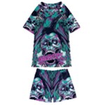 Anarchy Skull And Birds Kids  Swim T-Shirt and Shorts Set