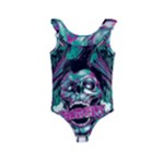 Anarchy Skull And Birds Kids  Frill Swimsuit
