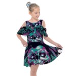 Anarchy Skull And Birds Kids  Shoulder Cutout Chiffon Dress