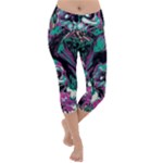 Anarchy Skull And Birds Lightweight Velour Capri Yoga Leggings
