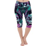 Anarchy Skull And Birds Lightweight Velour Cropped Yoga Leggings
