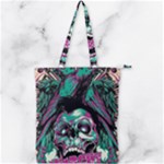 Anarchy Skull And Birds Double Zip Up Tote Bag