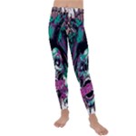 Anarchy Skull And Birds Kids  Lightweight Velour Leggings