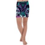 Anarchy Skull And Birds Kids  Lightweight Velour Capri Yoga Leggings