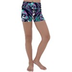 Anarchy Skull And Birds Kids  Lightweight Velour Yoga Shorts