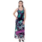 Anarchy Skull And Birds Sleeveless Velour Maxi Dress