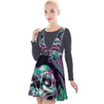 Anarchy Skull And Birds Plunge Pinafore Velour Dress