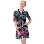 Anarchy Skull And Birds Belted Shirt Dress