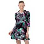 Anarchy Skull And Birds Mini Skater Shirt Dress