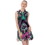 Anarchy Skull And Birds Sleeveless Shirt Dress