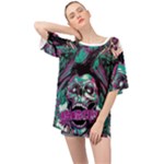 Anarchy Skull And Birds Oversized Chiffon Top