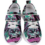 Anarchy Skull And Birds Kids  Velcro Strap Shoes