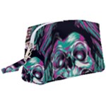 Anarchy Skull And Birds Wristlet Pouch Bag (Large)