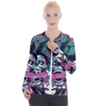 Anarchy Skull And Birds Casual Zip Up Jacket