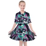 Anarchy Skull And Birds Kids  All Frills Chiffon Dress