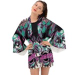 Anarchy Skull And Birds Long Sleeve Kimono