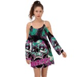 Anarchy Skull And Birds Boho Dress