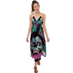 Anarchy Skull And Birds Halter Tie Back Dress 