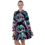 Anarchy Skull And Birds All Frills Chiffon Dress