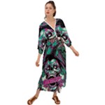 Anarchy Skull And Birds Grecian Style  Maxi Dress