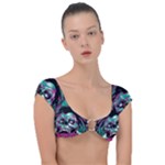 Anarchy Skull And Birds Cap Sleeve Ring Bikini Top